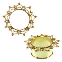 Load image into Gallery viewer, Brass Tunnel Doppelbögen Dreiecke antik gold nickelfrei Plug Messing Expander Schmuck
