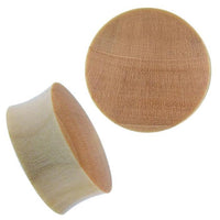 Load image into Gallery viewer, Holzplug Krokodilholz hell leicht konvex handgeschnitzt Tribal Plug Expander Holz Tunnel
