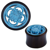 Cargar imagen en el visor de la galería, Holz Tunnel Sonoholz Resin Türkis Inlay Spiralbögen Blume
