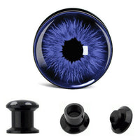 Load image into Gallery viewer, Schraub Plug Acryl Auge blau Pupille Tunnel Expander Piercing Ohrschmuck
