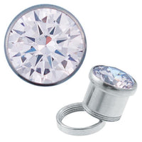 Load image into Gallery viewer, Glitzer Kristall Plug Tunnel silbern Edelstahl Expander Piercing Chirurgenstahl
