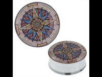 Load image into Gallery viewer, Plug Tunnel Stern Sonne Muster Edelstahl Acryl Expander Piercing Chirurgenstahl
