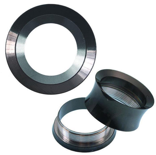 Schraub Tunnel metallic schwarz silber Ringe Edelstahl Plug Expander Piercing Chirurgenstahl