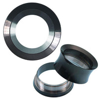 Load image into Gallery viewer, Schraub Tunnel metallic schwarz silber Ringe Edelstahl Plug Expander Piercing Chirurgenstahl

