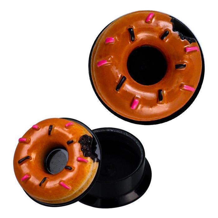 Schraub 3D Plug Acryl Donut braun plastisch Tunnel  Piercing Ohrschmuck