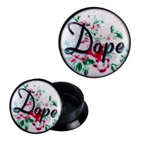 Load image into Gallery viewer, Schraub Plug Acryl Dope Schriftzug Blumen pink grün Piercing Ohrschmuck
