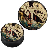 Load image into Gallery viewer, Plug Acryl Paar Boot Tod Skelett beige blau orange schwarz Piercing
