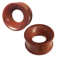 Cargar imagen en el visor de la galería, Flesh Tunnel Rosenholz braun Rotstich ribbed Holz
