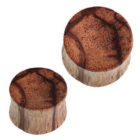 Load image into Gallery viewer, Holz Plug Zebraholz konkav Maserung braun hell dunkel
