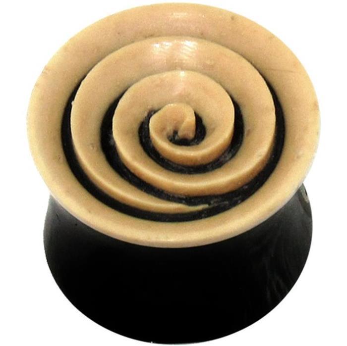 Bio Kokos-Schale Horn Plug Spirale Flesh Tunnel Organic Expender Tribal Holz Plugs Ohrring Piercing