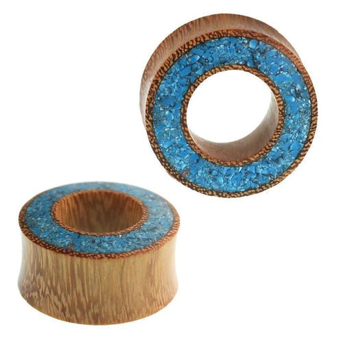 Tunnel Camal Holz Rim breit crushed Türkis double flared Handarbeit