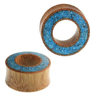 Cargar imagen en el visor de la galería, Tunnel Camal Holz Rim breit crushed Türkis double flared Handarbeit
