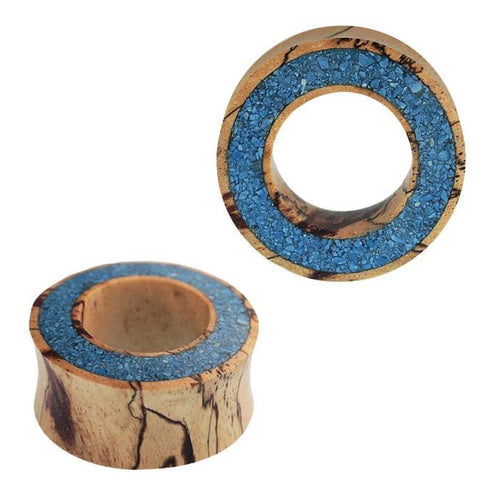 Tunnel Tamarinden Holz Rim breit crushed Türkis double flared Handarbeit