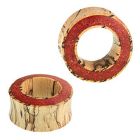 Load image into Gallery viewer, Tunnel Tamarinden Holz Rim breit crushed rot Stein double flared
