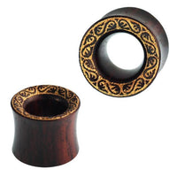 Load image into Gallery viewer, Tunnel Sonoholz S-Form Ring golden double flared Handarbeit
