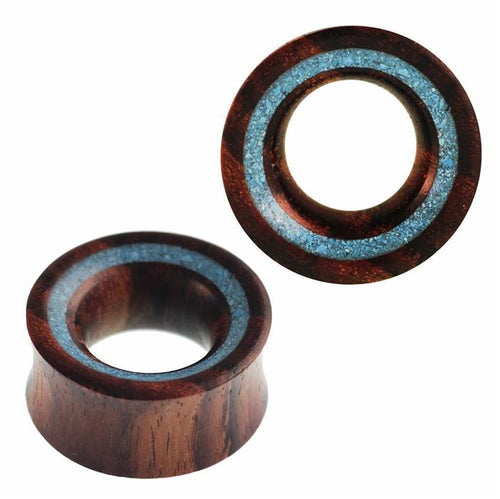 Tunnel Tigerebenholz crushed Türkis Rim dünn double flared Handarbeit