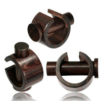 Cargar imagen en el visor de la galería, Plug Narraholz Pin-Creole braun gemasert Holz-Pin Creole
