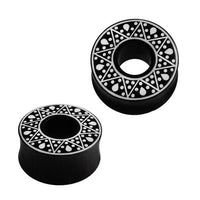 Cargar imagen en el visor de la galería, Flesh Tunnel Sternenkranz dick weiß Resin Sono Holz
