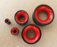 Cargar imagen en el visor de la galería, Flesh Plug Eisenholz Holz dunkel double flared rot Resin Inlay Ohr Piercing
