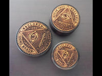 Load image into Gallery viewer, Flesh Plug Allsehendes Auge der Vorsehung Holz Sonoholz Jackfrucht double flared
