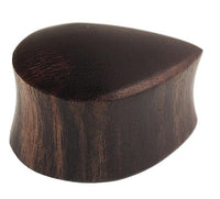 Load image into Gallery viewer, Plug Sonoholz Träne Tropfen Form dunkelbraun double flared Handarbeit
