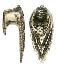 Cargar imagen en el visor de la galería, Flesh Tunnel antik gold Messing zum Einhängen Flamme
