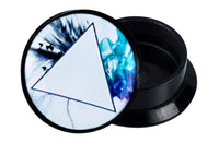 Load image into Gallery viewer, Schraub Plug Acryl Prisma Vögel blau türkis Wellen Piercing Ohrschmuck
