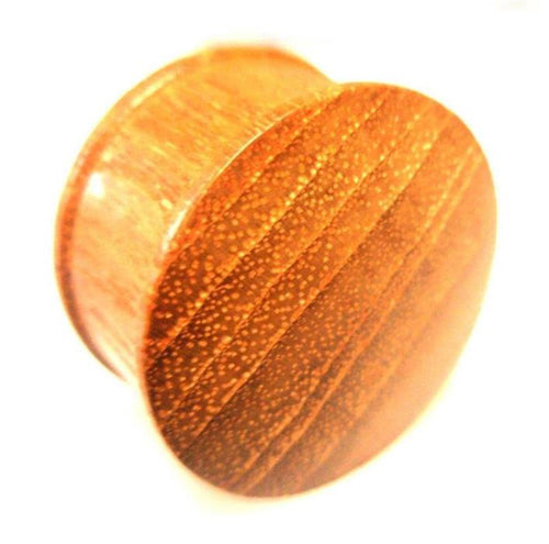 Holzplug Teak Holz konvex Naturmaserung handgeschnitzt Expander Tribal Holz Plug Tunnel