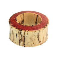 Load image into Gallery viewer, Tunnel Tamarinden Holz Rim breit crushed rot Stein double flared
