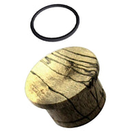 Load image into Gallery viewer, Flat Top Plug Tamarinden Holz hell single flared Maserung Gummiring Tunnel Tribal
