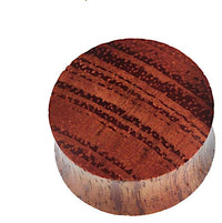 Load image into Gallery viewer, Waru Holz Plug dunkel braun gemasert Handgeschnitzt Tunnel Expander

