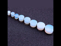 Cargar imagen en el visor de la galería, Opal Stein weiß Plug Dehner single flared Gummiring
