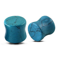 Load image into Gallery viewer, Türkis Stein Plug Dehner double flared Maserung
