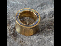 Load image into Gallery viewer, Tunnel Plug Messing Paua Abalone Perlmutt Rim gold
