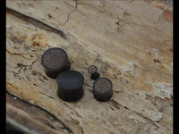 Load image into Gallery viewer, Holz Plug Kokosholz Inlay handgeschnitzt Sonoholz
