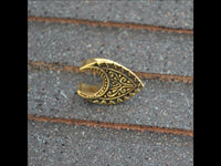 Cargar imagen en el visor de la galería, Saddle Plug antik gold Messing Spalt Muster Tribal
