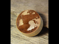 Load image into Gallery viewer, Flesh Plug Weltkarte Holz Welt Erde Globus double flared
