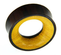 Load image into Gallery viewer, Holz FleshTunnel Eisenholz schwarz Jackfrucht Inlay hell
