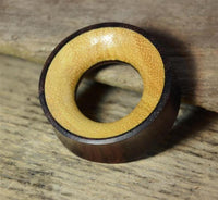 Load image into Gallery viewer, Holz FleshTunnel Eisenholz schwarz Jackfrucht Inlay hell
