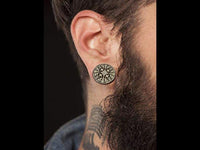 Cargar imagen en el visor de la galería, Holz Plug Gothic Kreuz silber double flared
