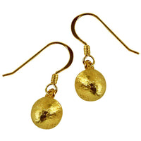 Load image into Gallery viewer, Silberohrringe 8 mm vergoldet gebürstet Muster Kugel Ohrringe 925er Sterlingsilber
