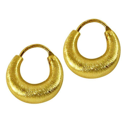 Silberohrringe vergoldet Halbmond Hoops aus gebürstetem 925er Sterlingsilber vereinen elegante Textur und klassischen Stil. Erhältlich in verschiedenen Größen.