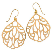 Cargar imagen en el visor de la galería, Silberohrringe vergoldet Tropfen gestanzt Muster gebürstet Ohrringe 925er Sterling Silber
