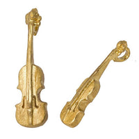 Load image into Gallery viewer, Anhänger mit Öse vergoldet Geige 925 Silber matt 32 mm Goldschmiedearbeit
