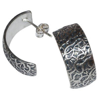 Load image into Gallery viewer, Ohrstecker 925 Sterling Silber Creole oxidiert Dornen
