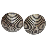 Load image into Gallery viewer, Ohrstecker 925 Sterling Silber Spirale Halbkugel schwarz
