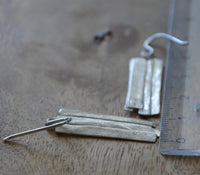 Load image into Gallery viewer, Ohrringe 925 Sterling Silber Bänder gebürstet 29mm
