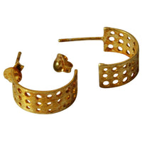 Load image into Gallery viewer, Ohrstecker vergoldet 925 Silber Creolen Löcher
