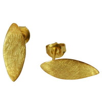 Load image into Gallery viewer, Ohrstecker vergoldet 925 Silber Mandel gewellt
