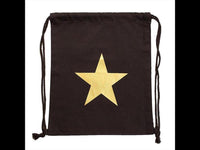 Load image into Gallery viewer, Turnbeutel Rucksack Canvas Stern weiß silbern golden verstellbar Kordel 34x42 cm

